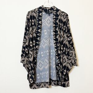 French Laundry Plus Size Knit Tribal Aztec Print Open Cardigan, Size 3X